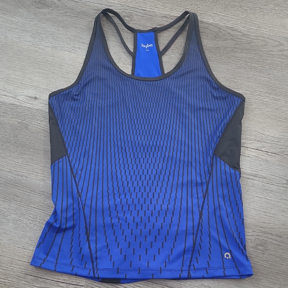 Hyba Blue and Black Tank Top Size Medium